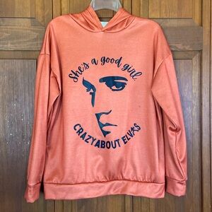 NWOT Elvis/Free Falling-“Crazy About Elvis” Orange Hoodie - Medium